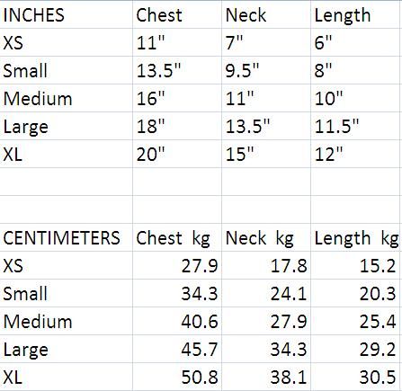 gooby dog hoodie harness all sizes small amp med breeds gooby harness size chart
