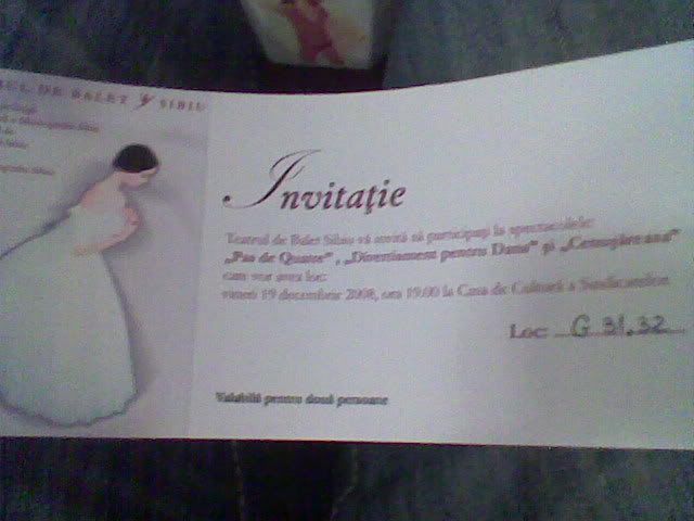 Invitatie balet Invitatie balet