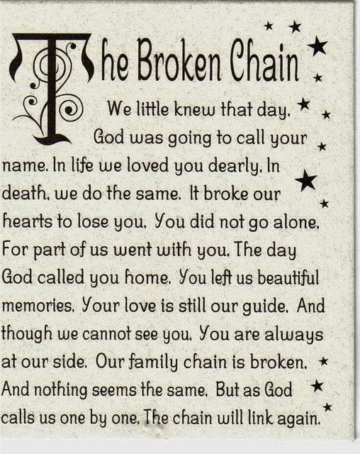 The Broken Chain Poem Printable  Printable Word Searches