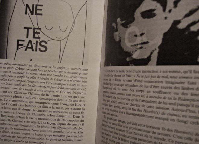 à esquerda, Der vergessliche Engel, de Paul Klee; à direita, o jovem Godard (campo e contracampo)
