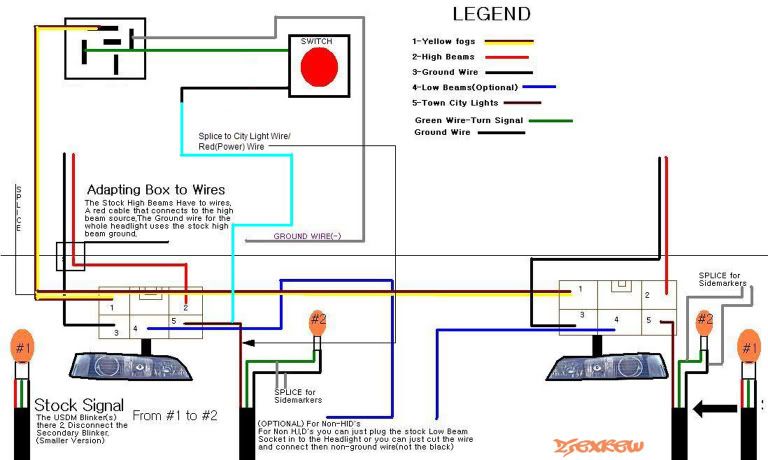 2002 Acura Rsx Headlight Wiring - Wire Up The Headlights This Part Is Really Easy So I Will Just Post The Diagrams I Used To Wire Them Up And If You Have Any Questions Just Let Me Know - 2002 Acura Rsx Headlight Wiring
