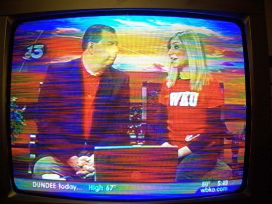 Grainy picture of the morning news