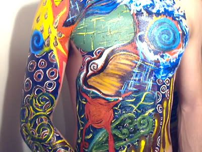 Man Body Art With Full Color Painting on The Body eMuse Me