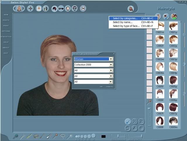 A powerful hairstyle imaging software for professional use in beauty salons, 