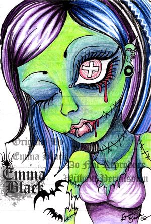 zombie girl tattoo. zombie girl tattoo.