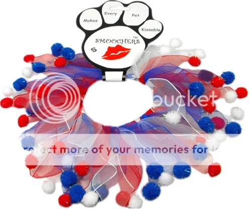 Red White Blue Patriotic Smoocher Dog Collar Holiday 4th of July America