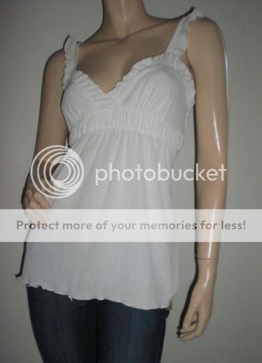 ARDEN B WHITE GAUZE BABYDOLL CAMI NEW WITH TAG L  