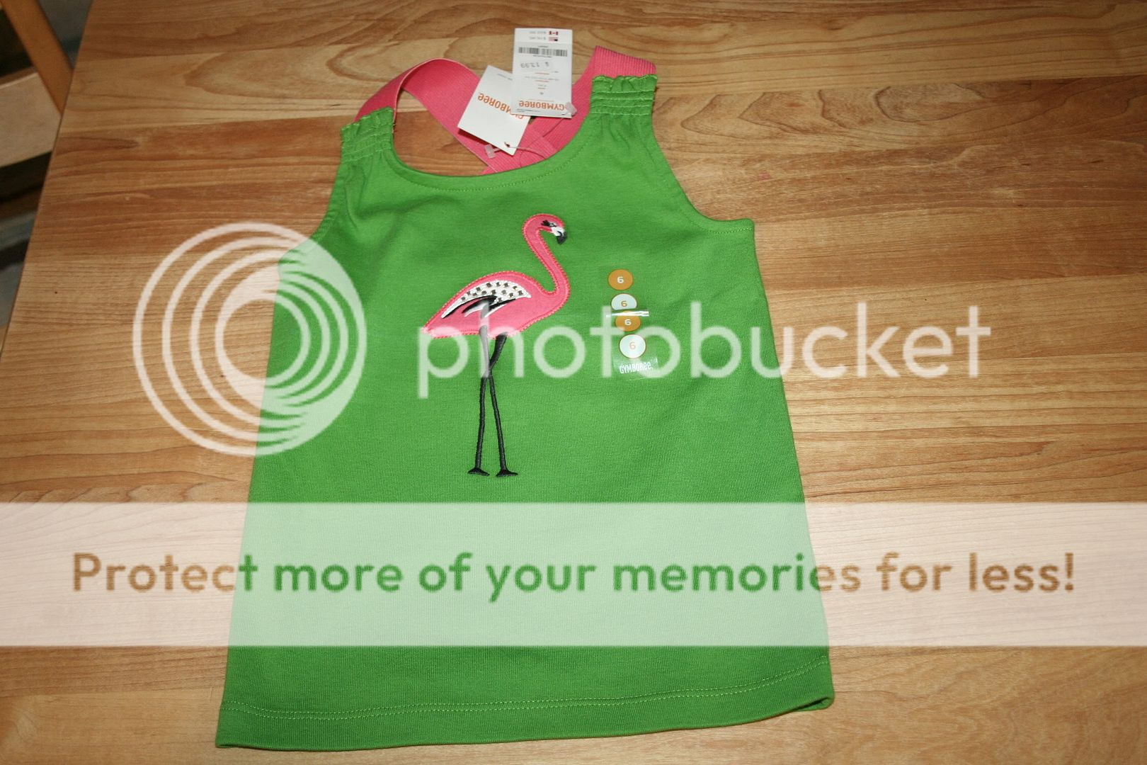   NWT Palm Beach Paradise Green Flamingo Tank Top Pink Straps 6 7  